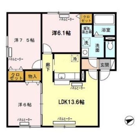 リビングタウン山の手Dの物件間取画像